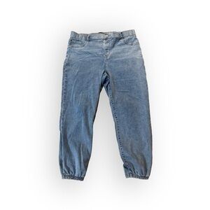 Women’s Sound/Style Ankle Cropped Light Wash Jean Joggers XL 14 16